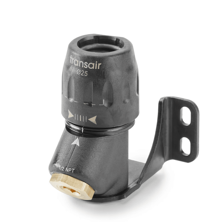 1" (25mm) 1 Port 45° Wall Bracket w/ 1/2" Female NPT Threaded Port